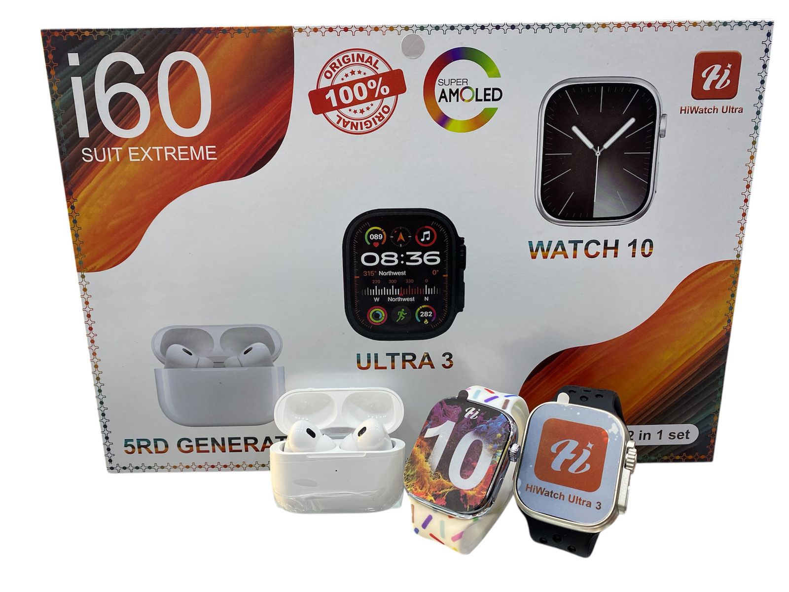 2be92638-d913-4ffe-9909-20cdc5113f4e KIT 10 Manillas + Audifonos Pro2 + 2 Relojes ULTRA 🤩 - Imagen 1